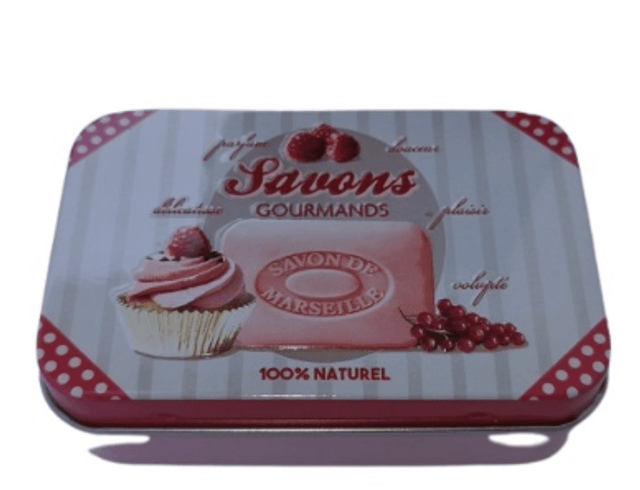 Boite à savon métal décor lait ânesse