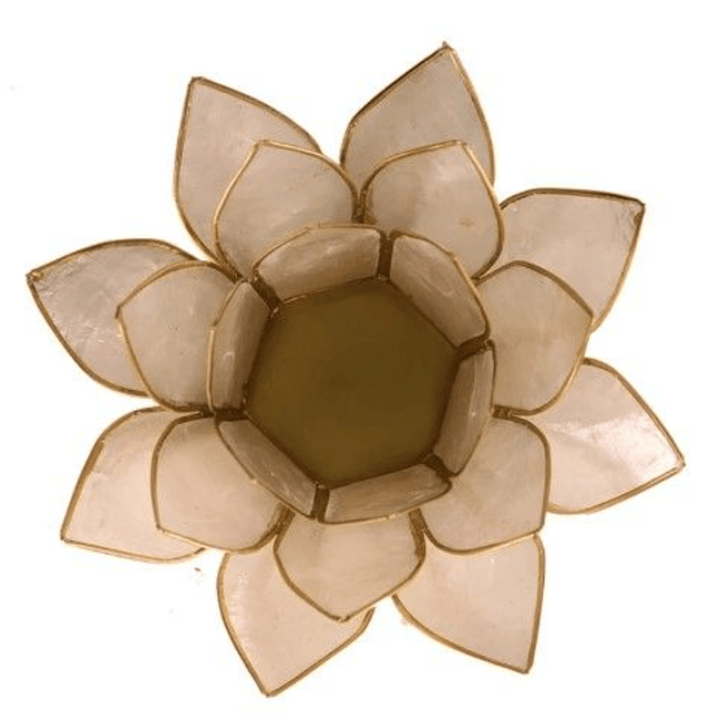 Eclairage d’ambiance Lotus perle bords or