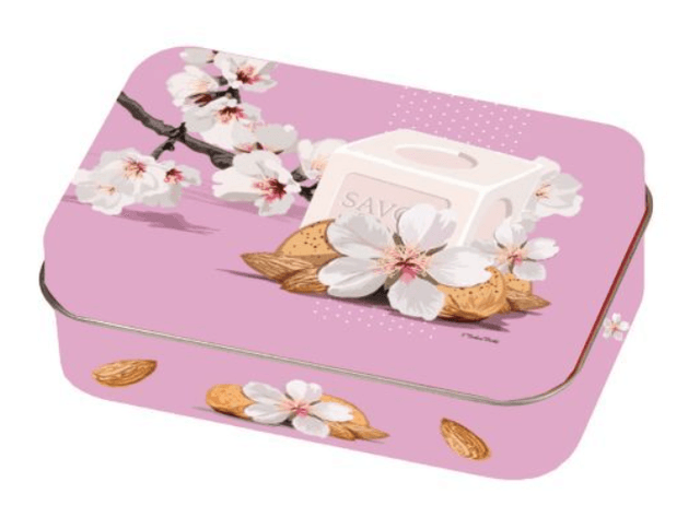 Boite à savon métal décor lait ânesse