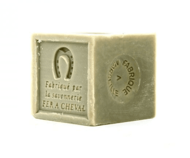 Savon de Marseille vert huile d&#039;olive cube 300g | fer à cheval